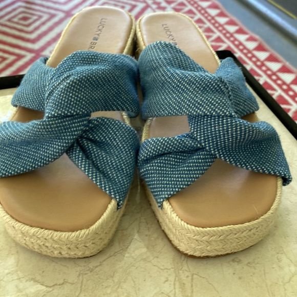 Lucky Brand Slide Sandals Espadrille Platform - Picture 6 of 6